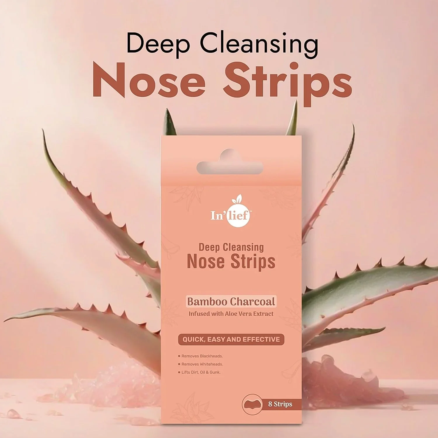In'lief Bamboo Charcoal Deep Cleansing Nose (8 Strips) - Image 4