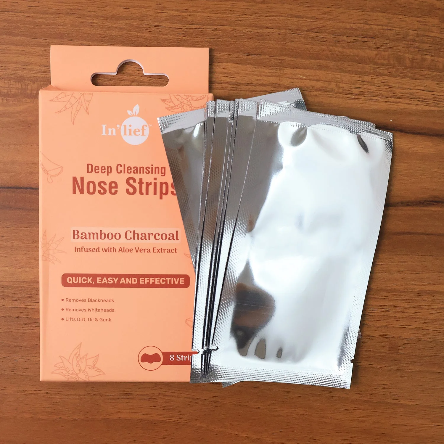 In'lief Bamboo Charcoal Deep Cleansing Nose (8 Strips) - Image 8