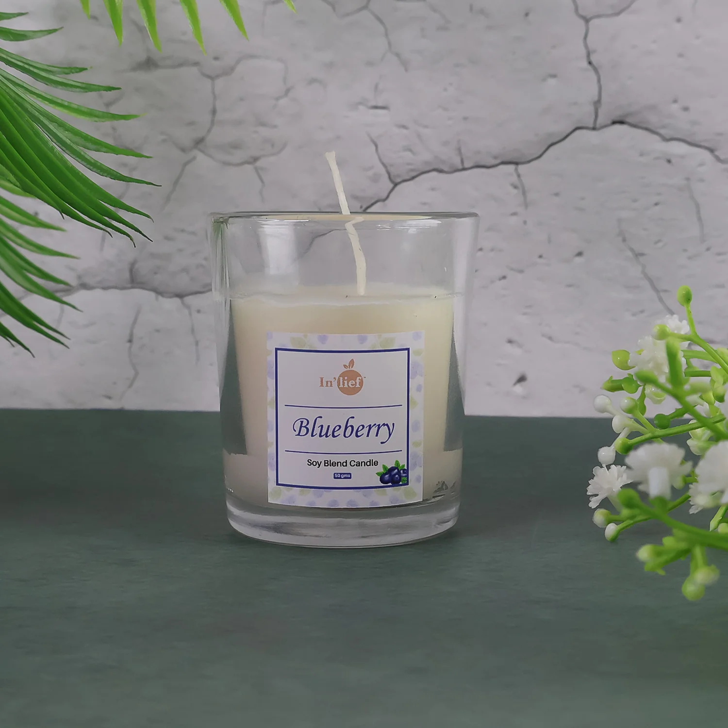 In'lief  Blueberry Soy-Blend Votive Candle Glass – 50 gm (1 Pc) - Image 8