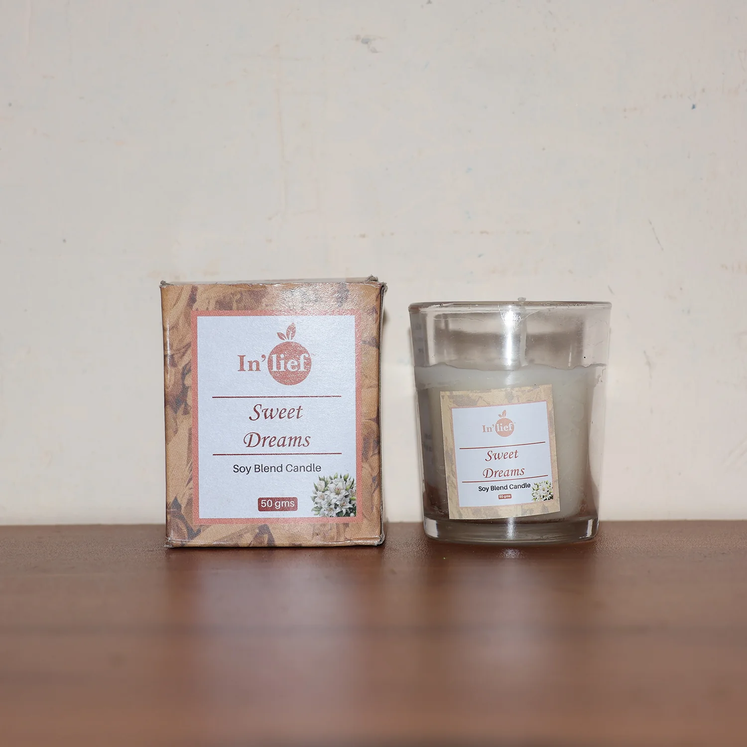 In'lief Scented Votive Jar Candle in Glass / Sweet Dreams Soy Blend Candle (50 Gm) - Image 8