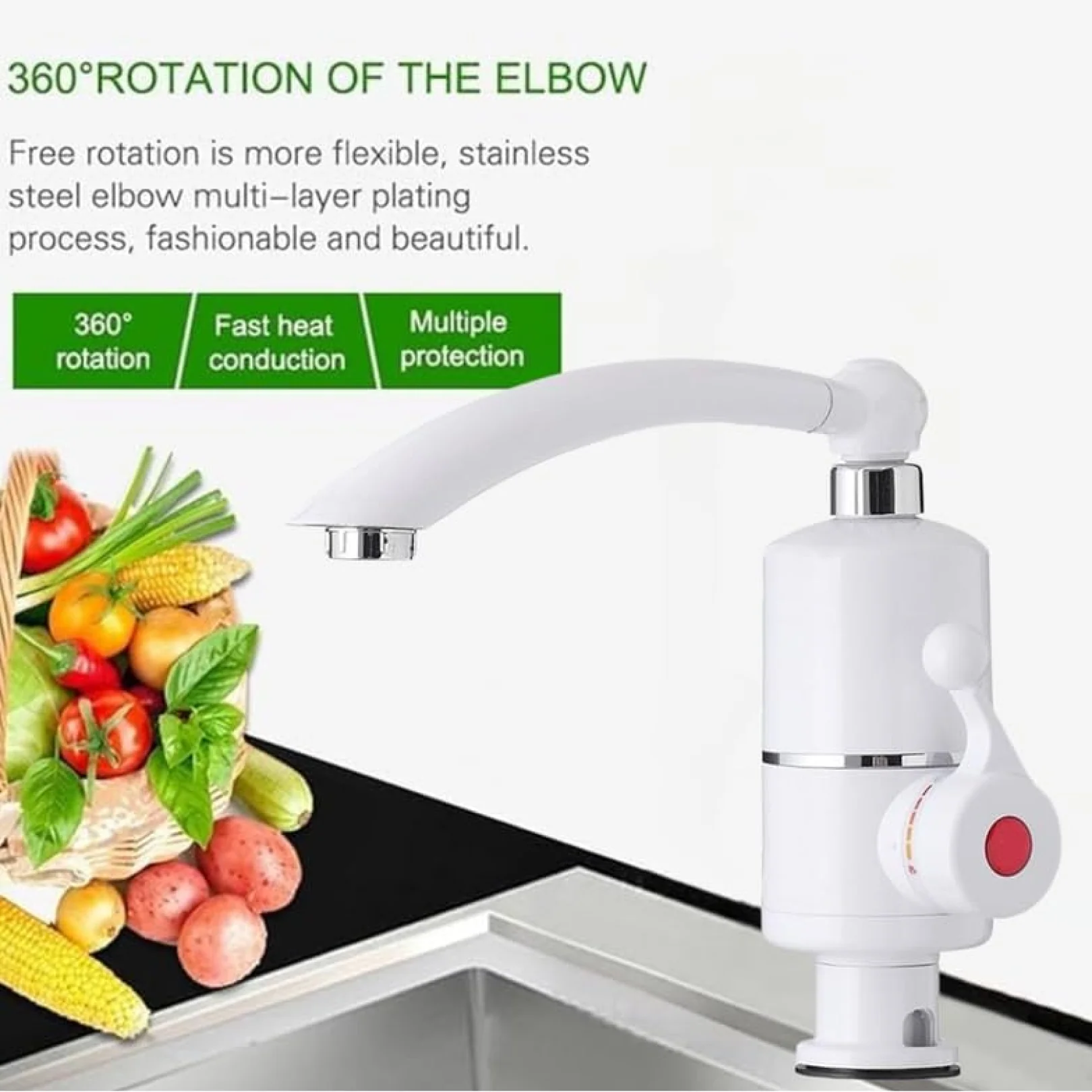 Instant Heating Electric Water Heater Faucet Tap (1 Pc / Mix Design) - Image 2