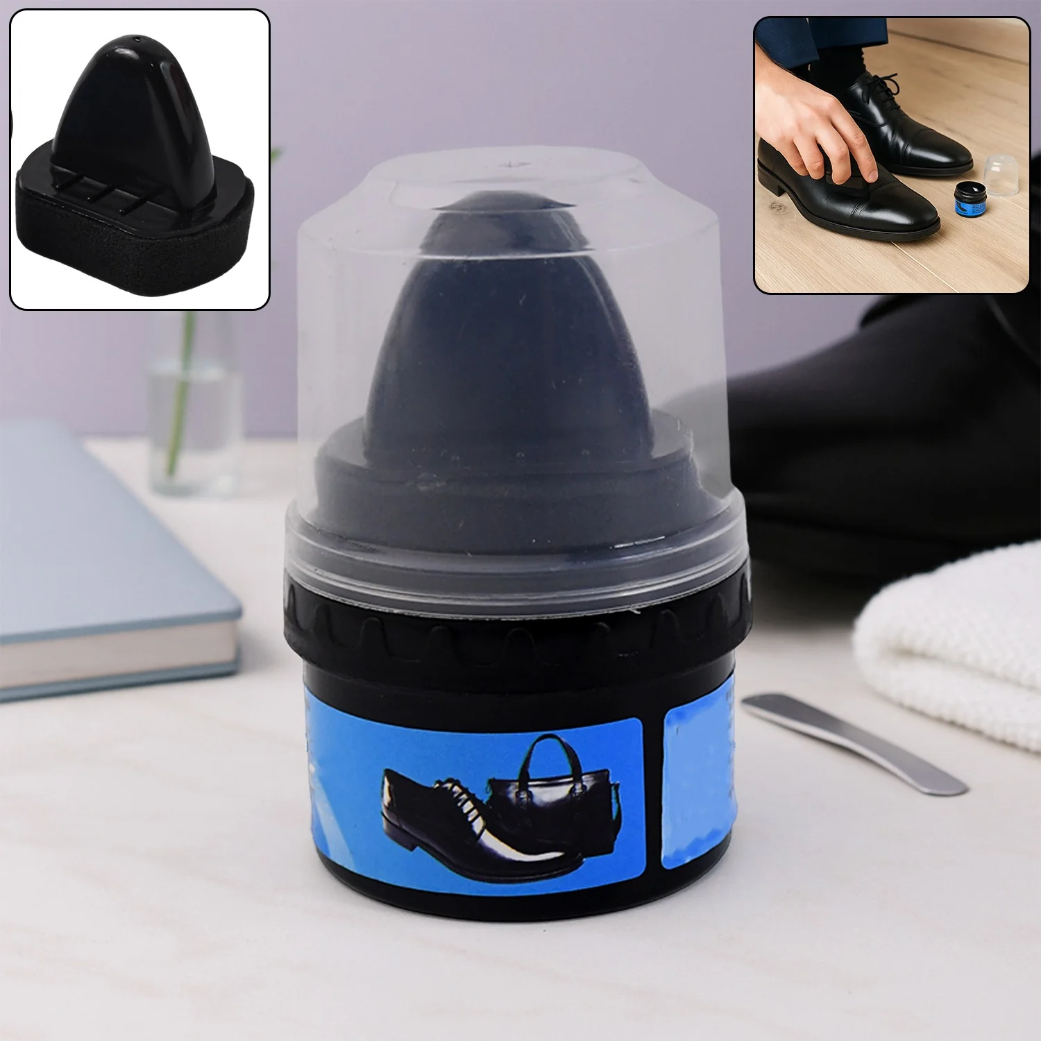 Instant Shoe Shine Sponge with Liquid Polish (1 Pc) - Image 9
