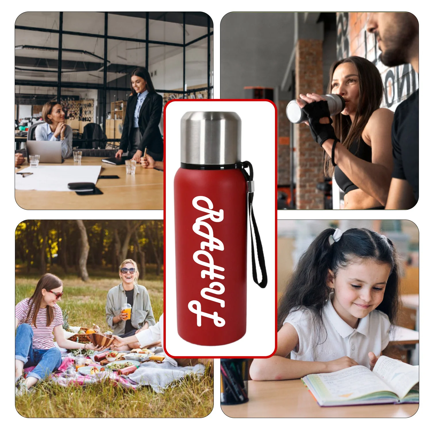 Customize Stainless Steel Water Bottle, Fridge Water Bottle, Stainless Steel Water Bottle Leak Proof, Rust Proof, Cold & Hot Thermos steel Bottle| Leak Proof | Office Bottle | Gym | Home | Kitchen | Hiking | Trekking | Travel Bottle (Approx 600ML) - Image 4