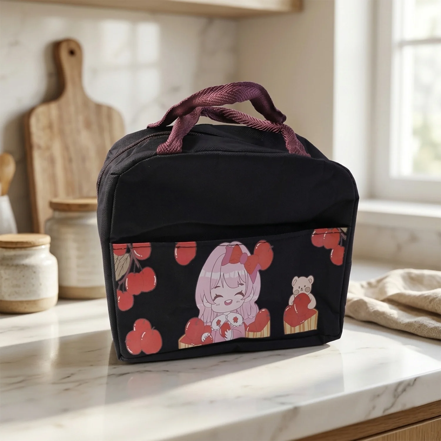 Insulated Lunch Bag with Cute Cartoon Design (1 Pc) - Image 7