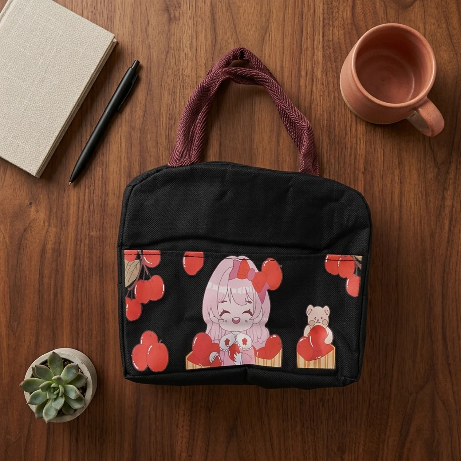 Insulated Lunch Bag with Cute Cartoon Design (1 Pc) - Image 8
