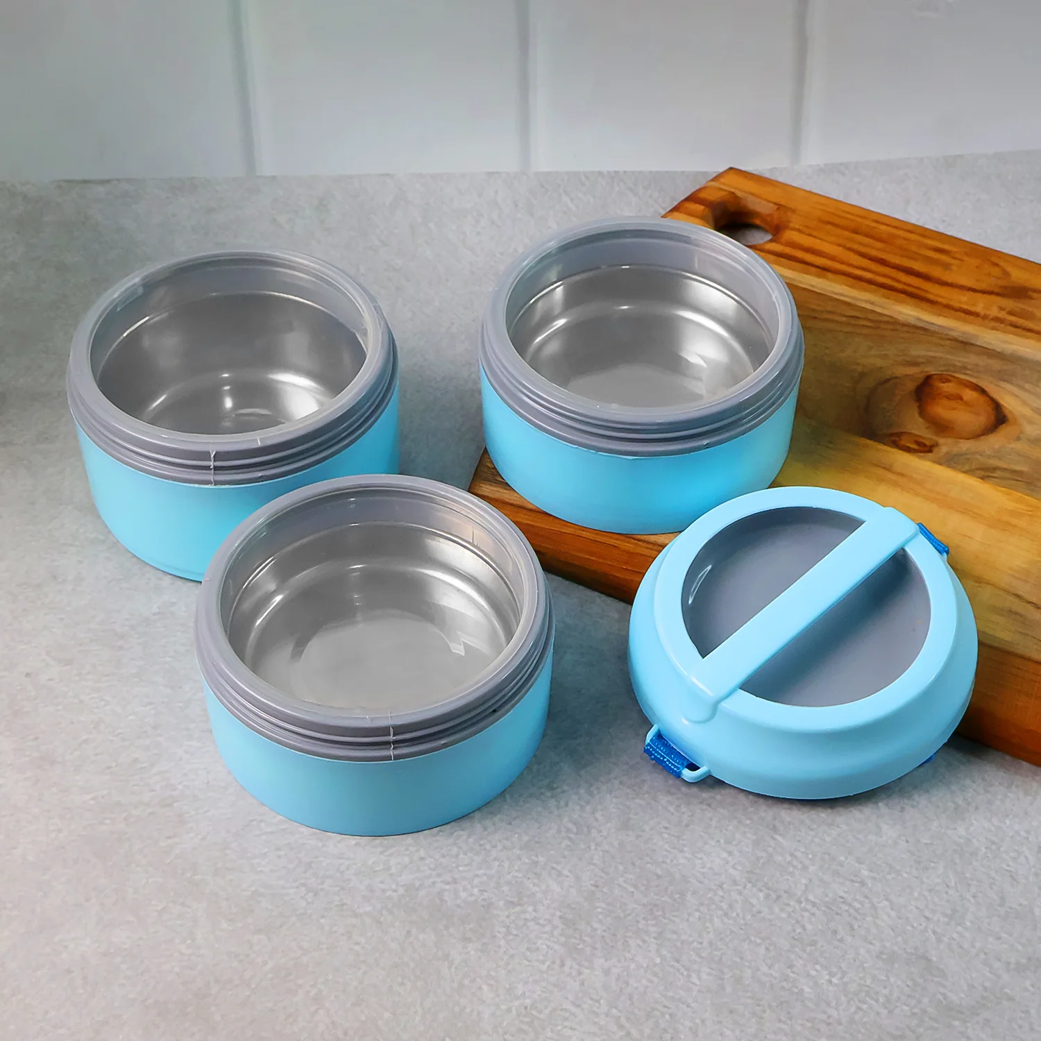 3 Layer Insulated Lunch Box Set with Handle & Strap - (Set) - Image 6