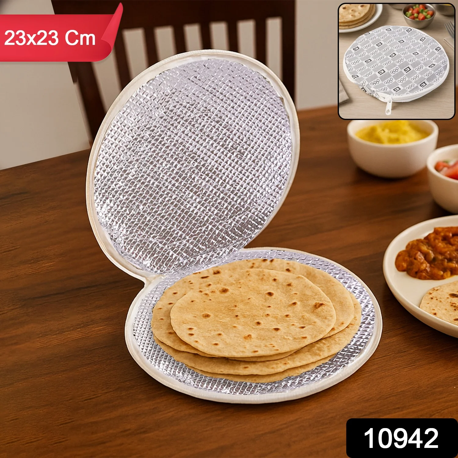 Insulated Roti Cover (23 x 23 Cm / 1 Pc) - Image 2