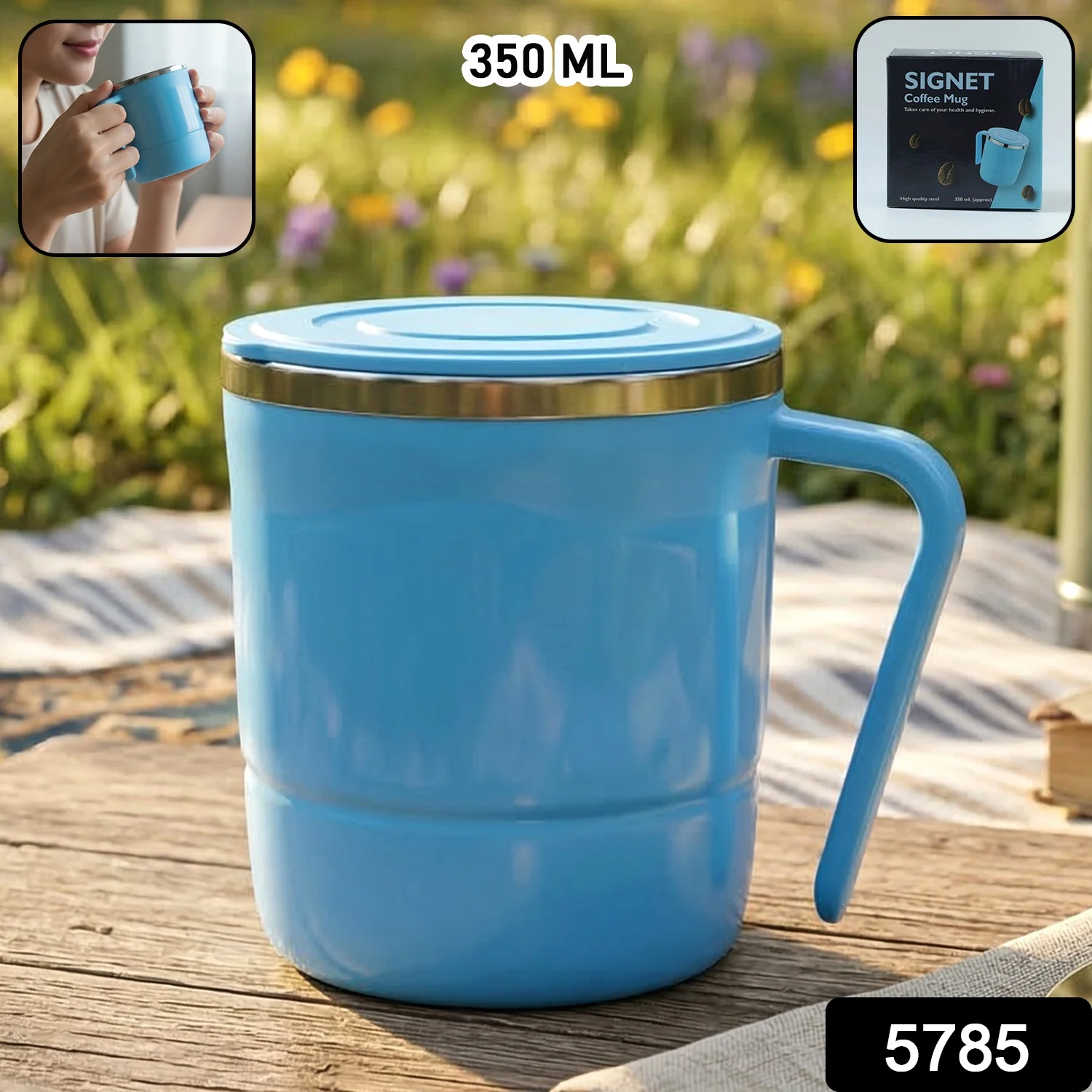 350ml Stainless Steel Mug: Insulated, Leakproof Lid, Hot/Cold Drinks (Mix Color) - Image 2