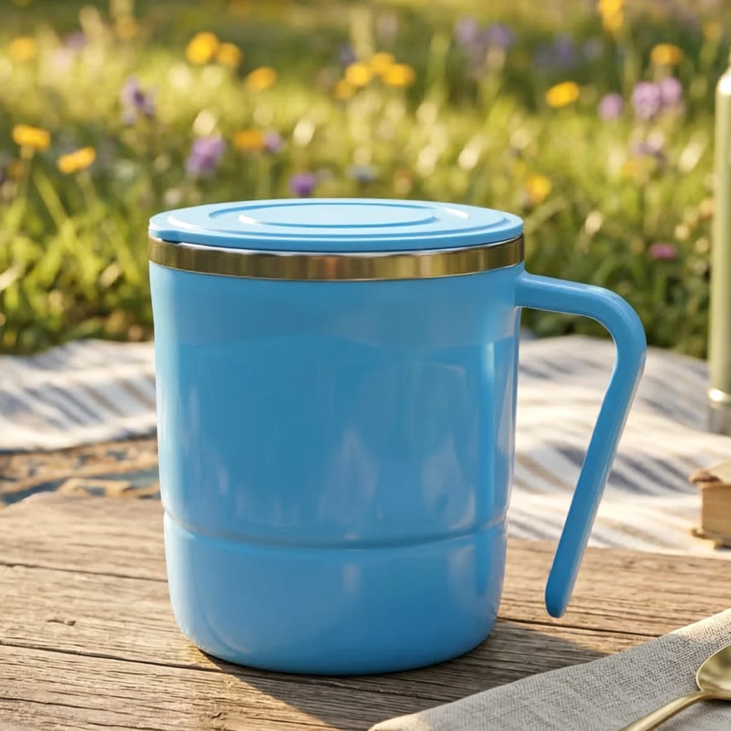 350ml Stainless Steel Mug: Insulated, Leakproof Lid, Hot/Cold Drinks (Mix Color) - Image 3