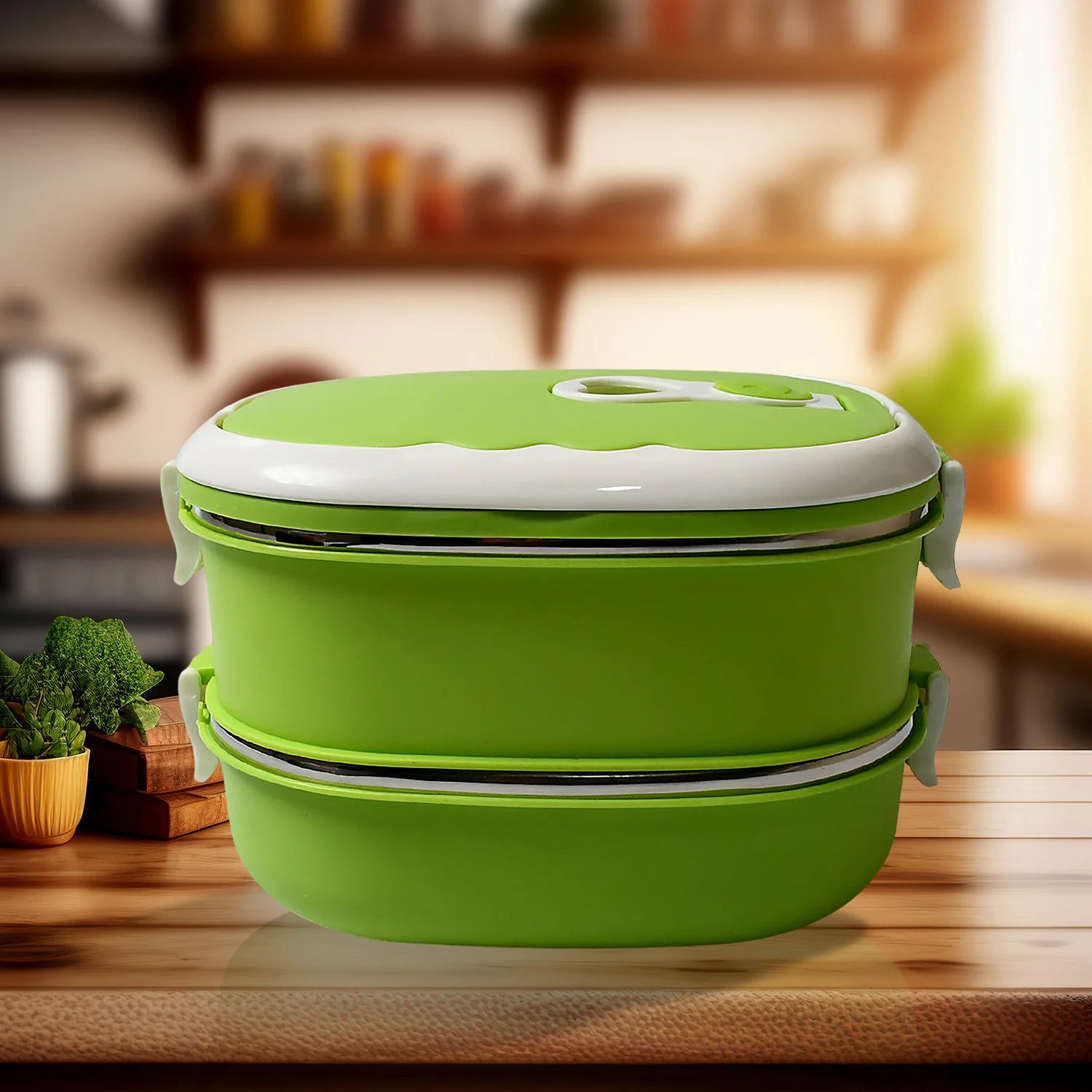 Lunch Box 900/1800ml Stainless Steel Kitchen Insulated Thermal Lunch Box - Image 3