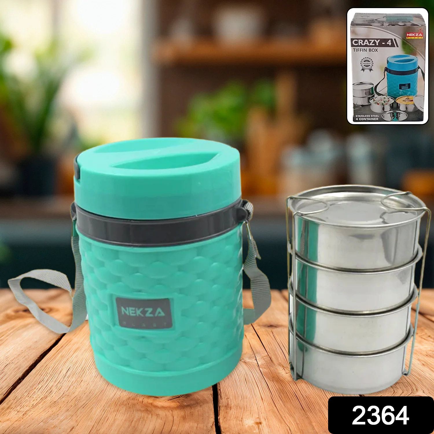Double Wall Insulated Tiffin with Handle (1 Pc): Stackable, Hot Food Container - Image 2