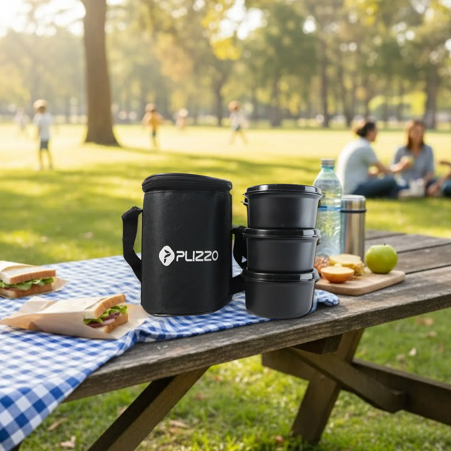 Insulated Stainless Steel Tiffin Lunch Box Set with Carry Bag (1 Set) - Image 6