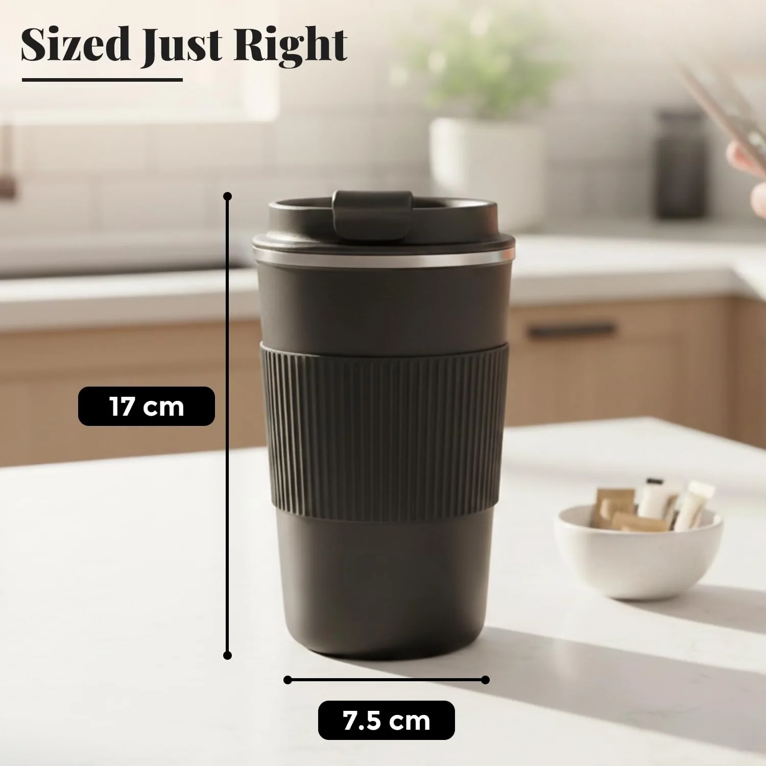 Insulated Travel Coffee Mug with Leakproof Lid and Grip Sleeve 1 Pc - Image 3