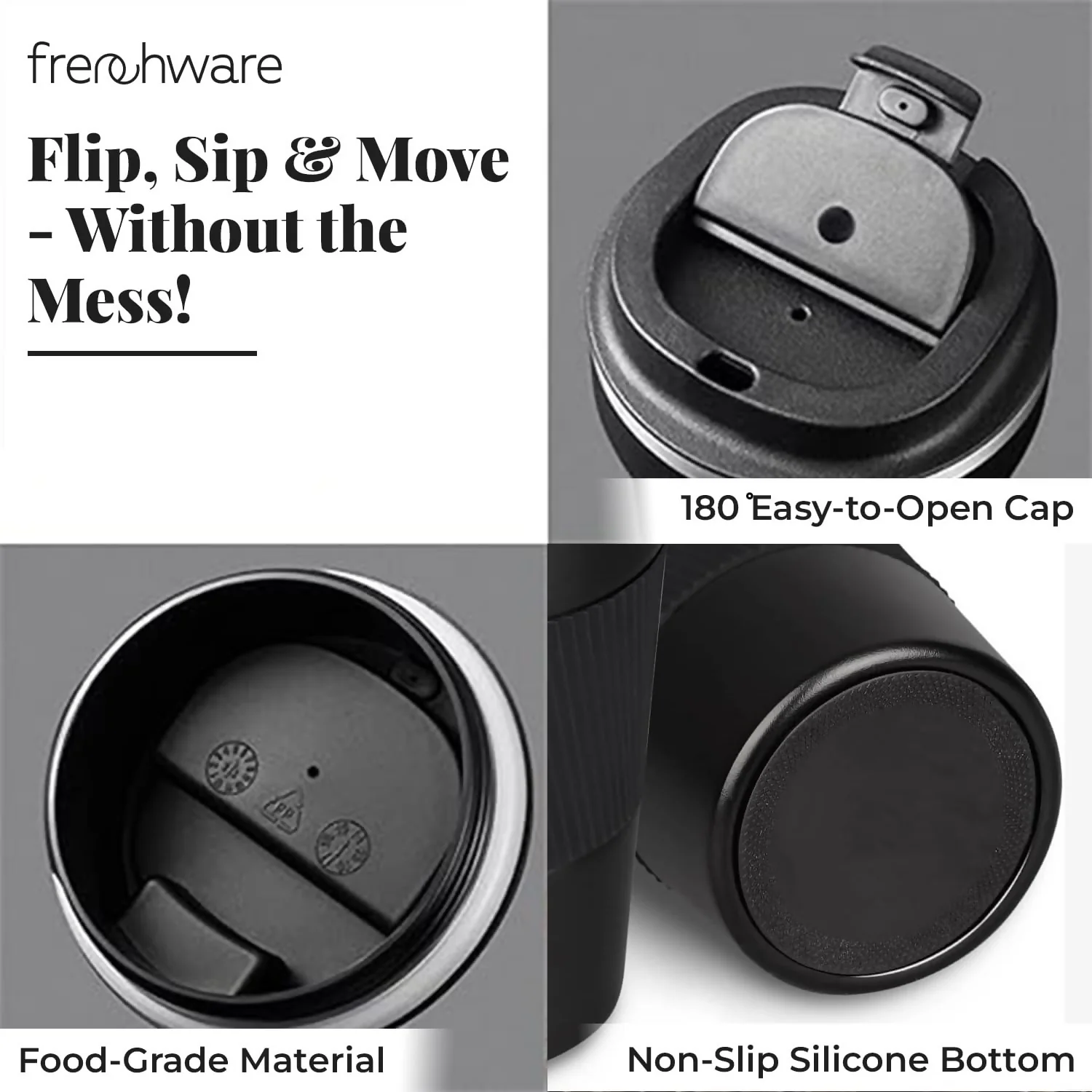 Insulated Travel Coffee Mug with Leakproof Lid and Grip Sleeve 1 Pc - Image 5