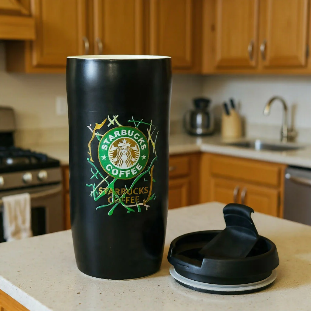 Insulated Travel Coffee Mug with Lid, Leakproof Tumbler Cup (Color may vary) - Image 2