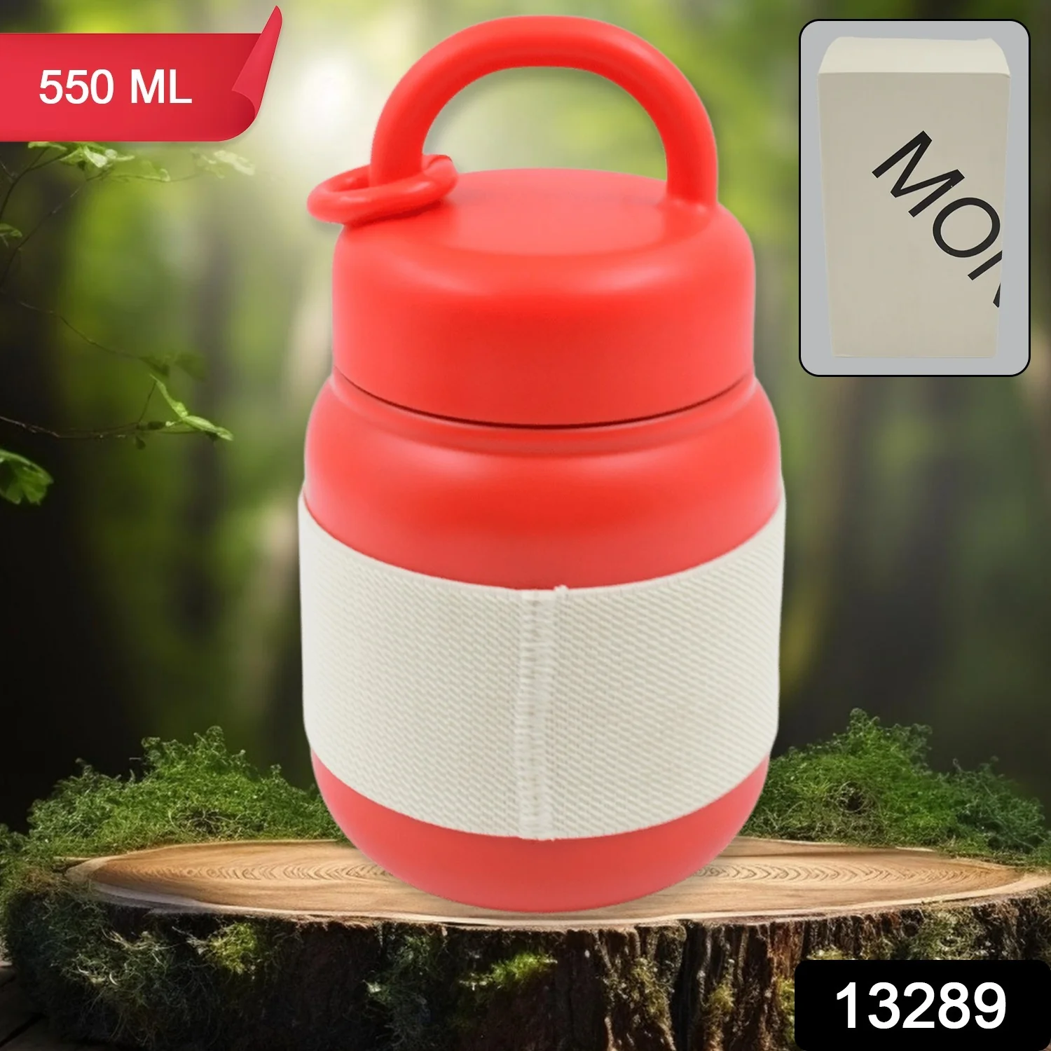 Stainless Steel Mug / Bottle Vacuum Insulated Cup With Handle & Rubber Grip (550 ML) - Image 2