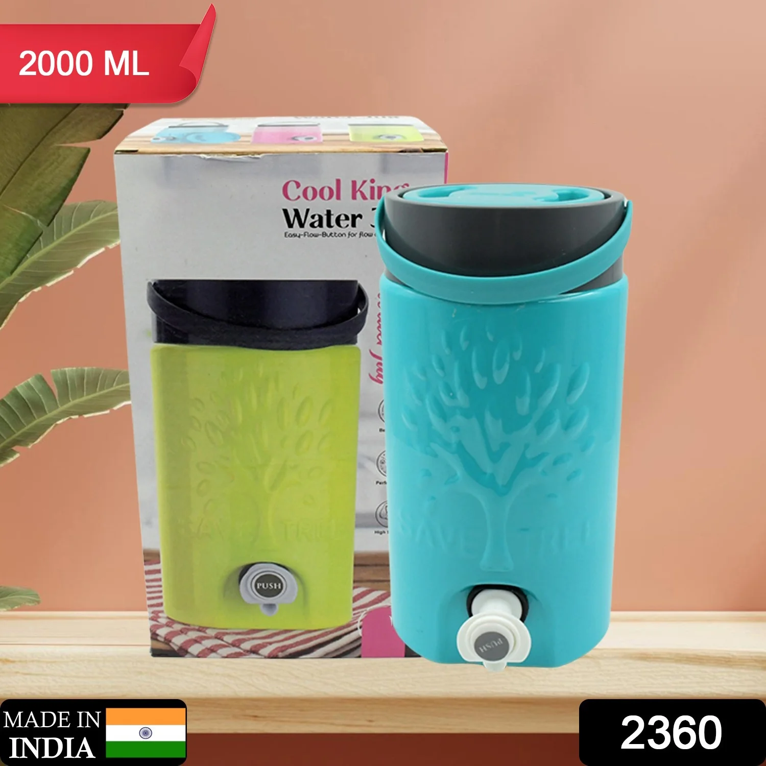 Insulated Water Jug with Tap (2000ml): Leakproof, Travel Cooler - Image 2