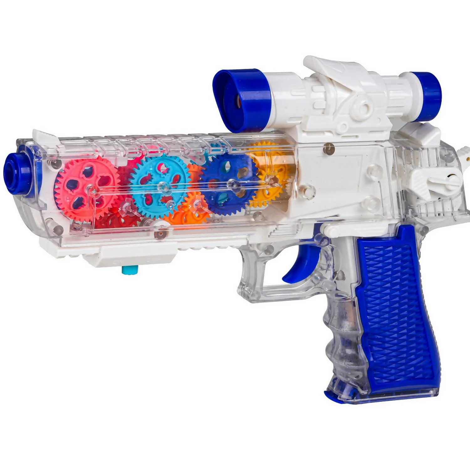 Interactive Light & Sound Transparent Gear Toy Gun with LED Lights and Sound Effects (Colour May Very) - Image 10