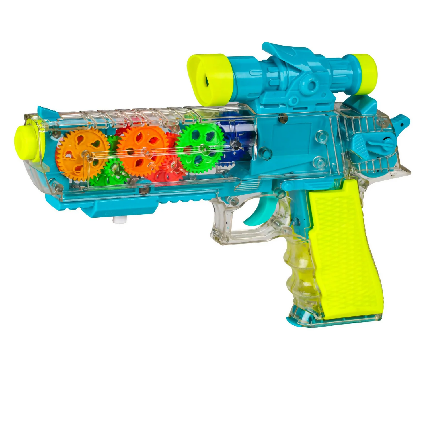 Interactive Light & Sound Transparent Gear Toy Gun with LED Lights and Sound Effects (Colour May Very) - Image 9