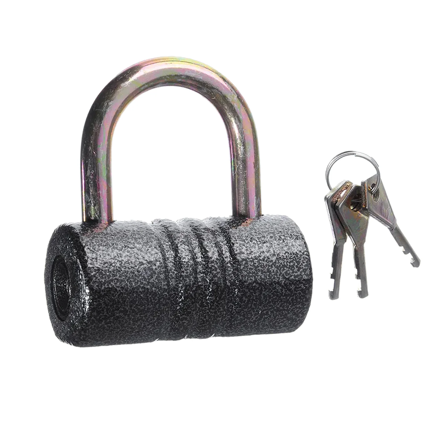 Heavy-Duty Iron Padlock – 82mm Black with Brass Core & 5 Keys, Waterproof - Image 3