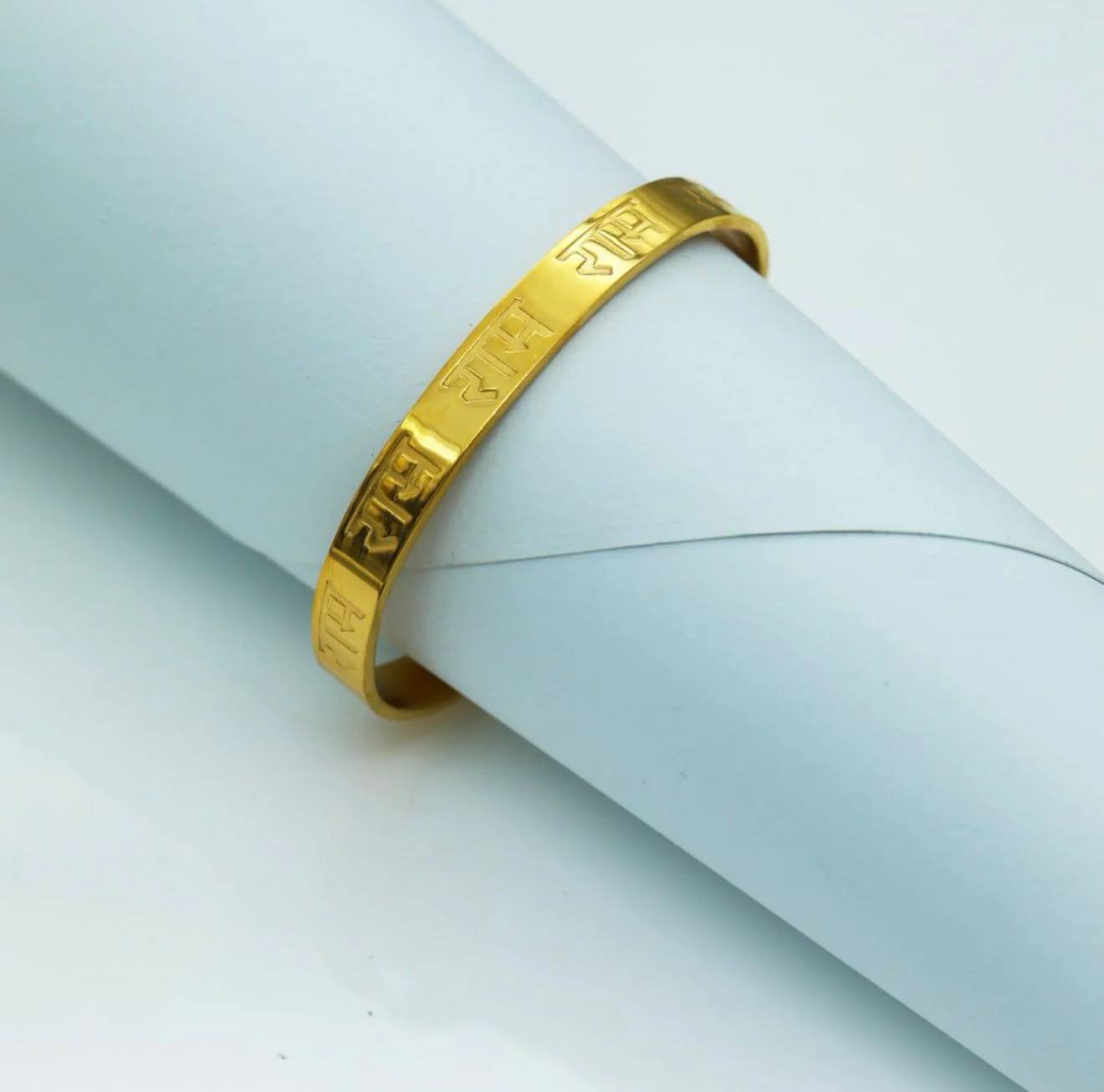 Jay Shree Ram Gold-Plated Stainless Steel Men's  Bracelet - Image 2