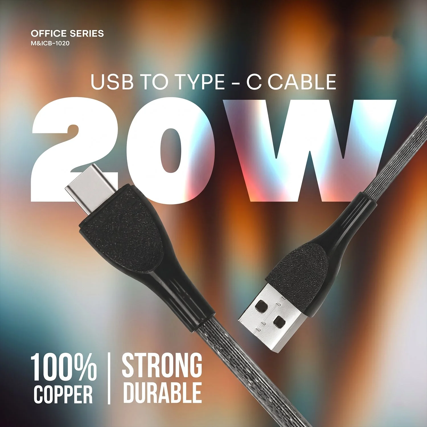 Office Series 20W USB to Type-C Fast Charging Cable (1 Pc) - Image 3