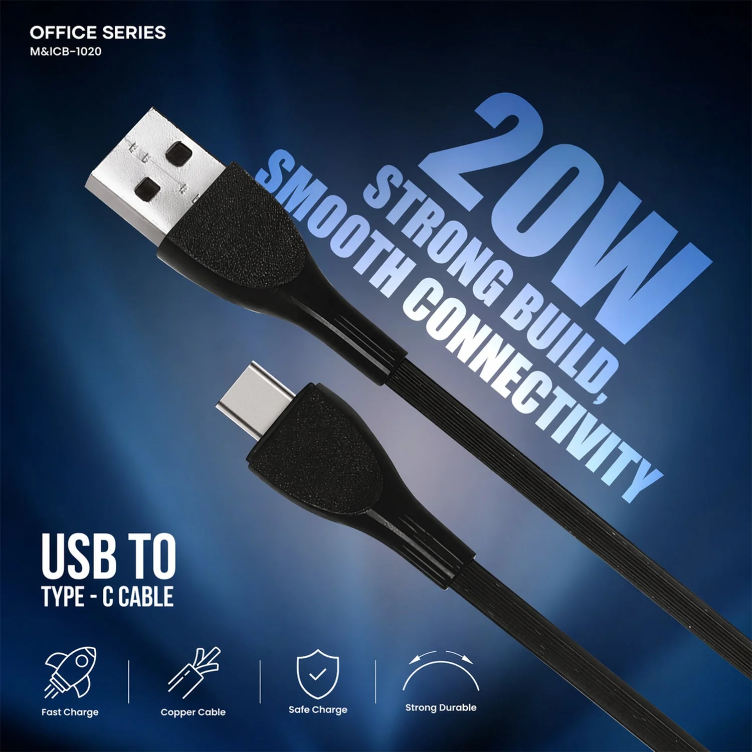 Office Series 20W USB to Type-C Fast Charging Cable (1 Pc) - Image 4