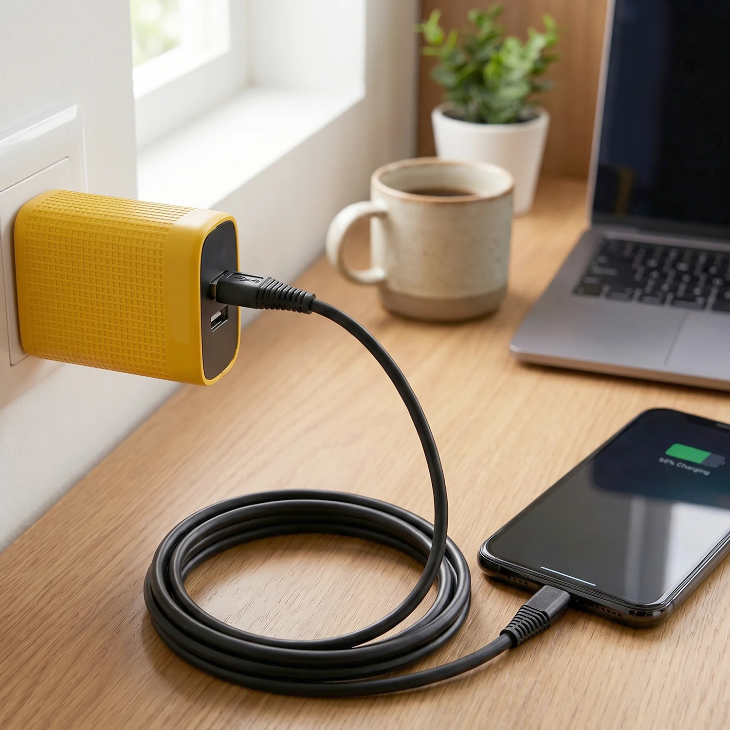 18W Dual USB Fast Charging Wall Charger Adapter with Free Type C Cable - Image 6