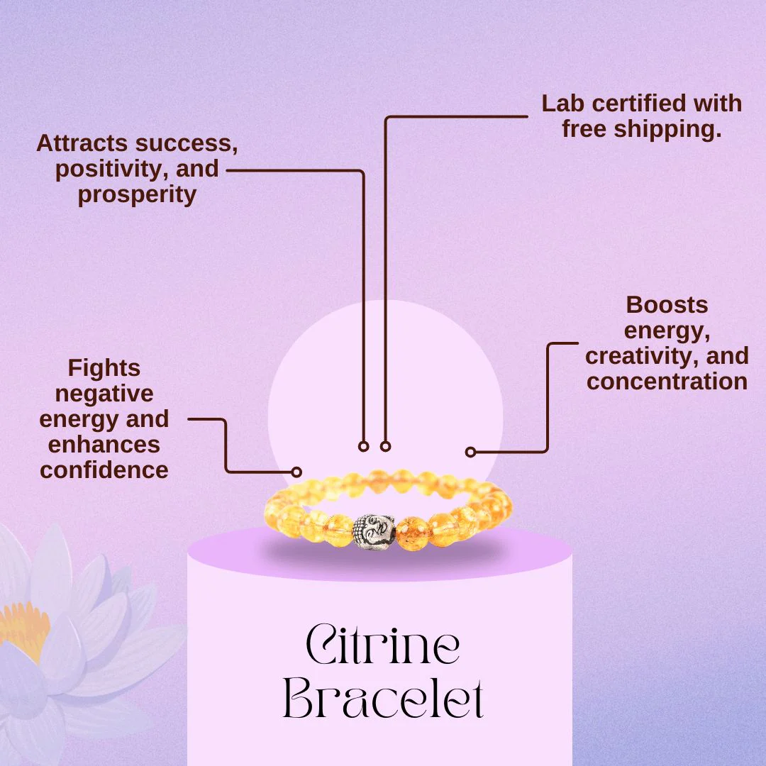 Citrine Crystal Stone Yellow  Bracelet - Image 6