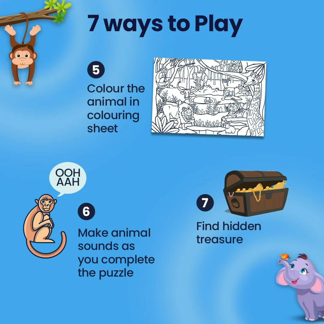 JUNGLE MYSTERY PUZZLE - AGE 3+ (38 PUZZLE PIECES) MDF PUZZLE SERIES - Image 5