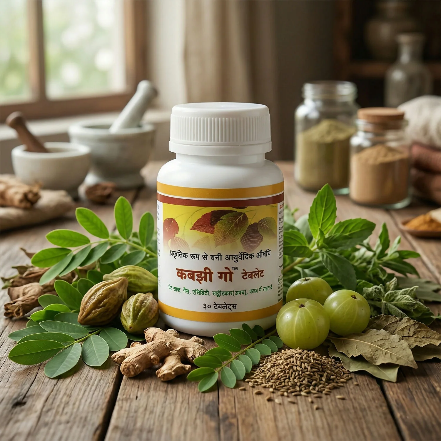 Kabbzi Go Ayurvedic Digestive Tablets – Natural Herbal Formula for Gas, Acidity & Indigestion Relief (30 Tab.) - Image 2