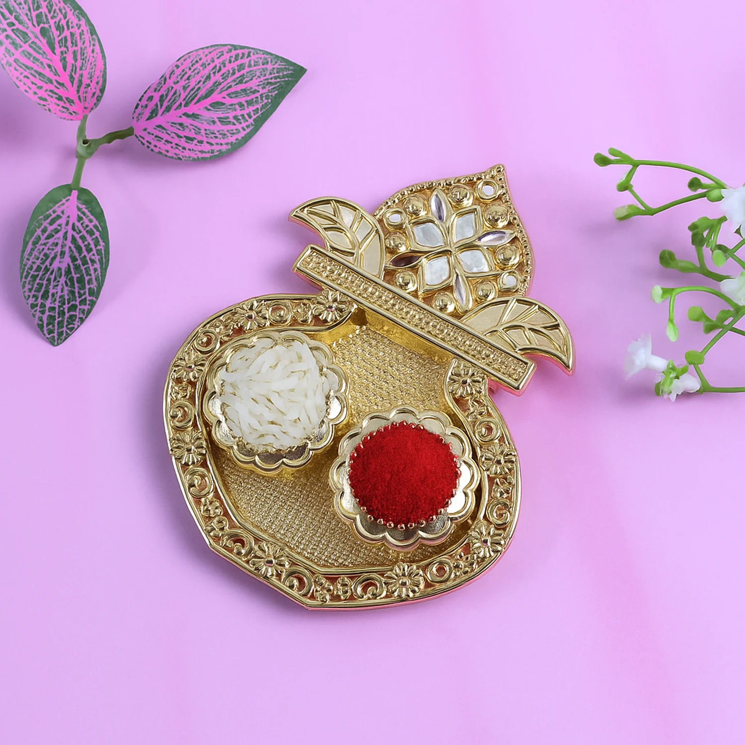 Kalash Shape Rakasha Bandhan Special Puja Thali (1 Pc) (Mix Design) - Image 7