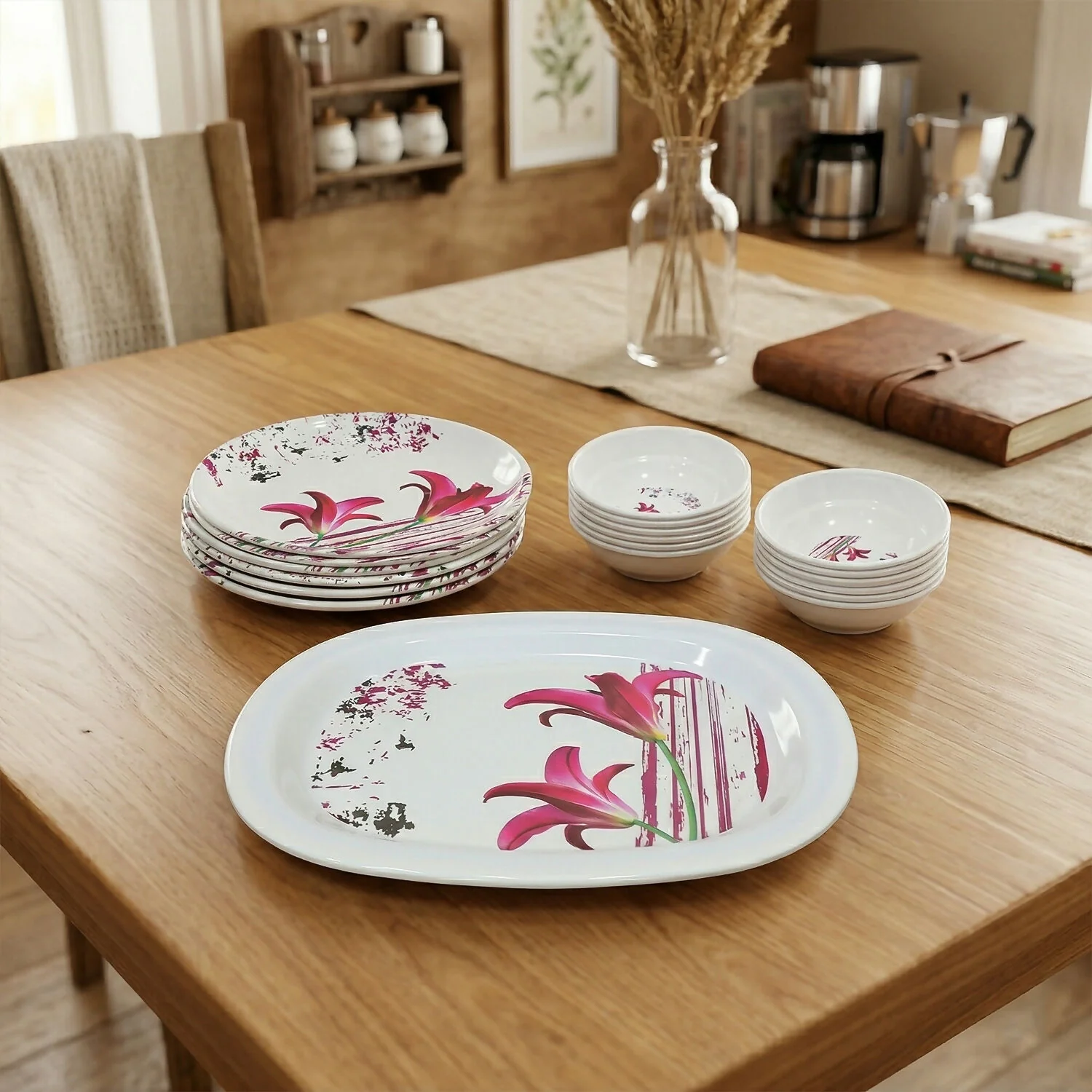Kalmiya Neelkanth Gold 40 Pcs Melamine Dinner Set with Plates Bowls Serving Set - Image 5