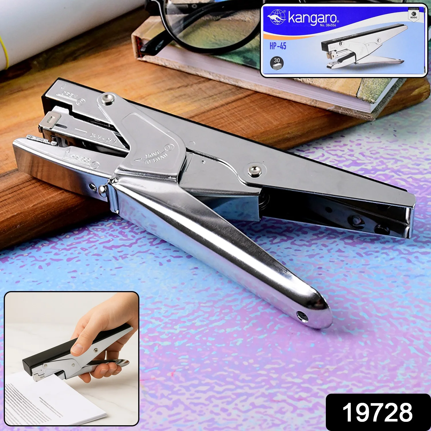Kangaro HP-45 Heavy Duty Plier Stapler with Metal Body - Image 2