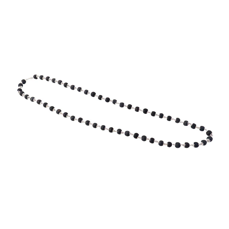 Karungali Bead Mala Necklace with Silver Finish Links - Image 5