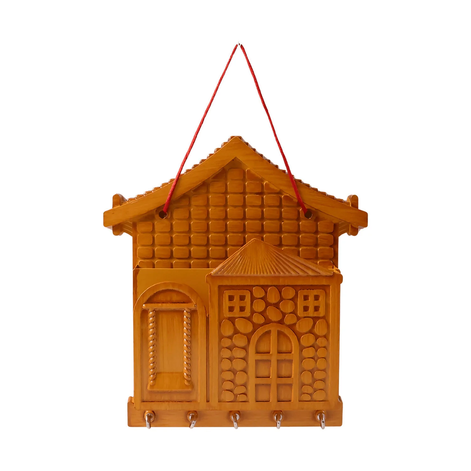 Key Holder with Key Villa – Wooden Organizer with Hooks & Storage for Keys & Small Accessories - Image 6