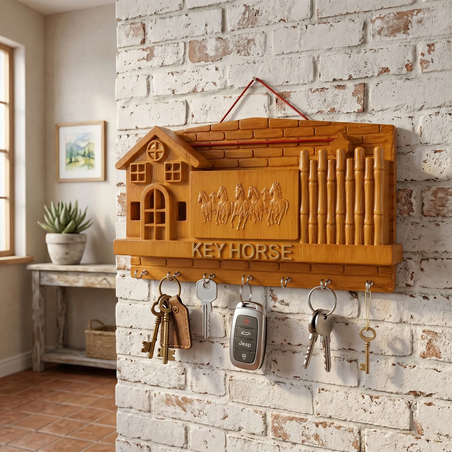 Key Horse Multi-Purpose Key Holder and Organizer with Pen and Card Holder - Image 3