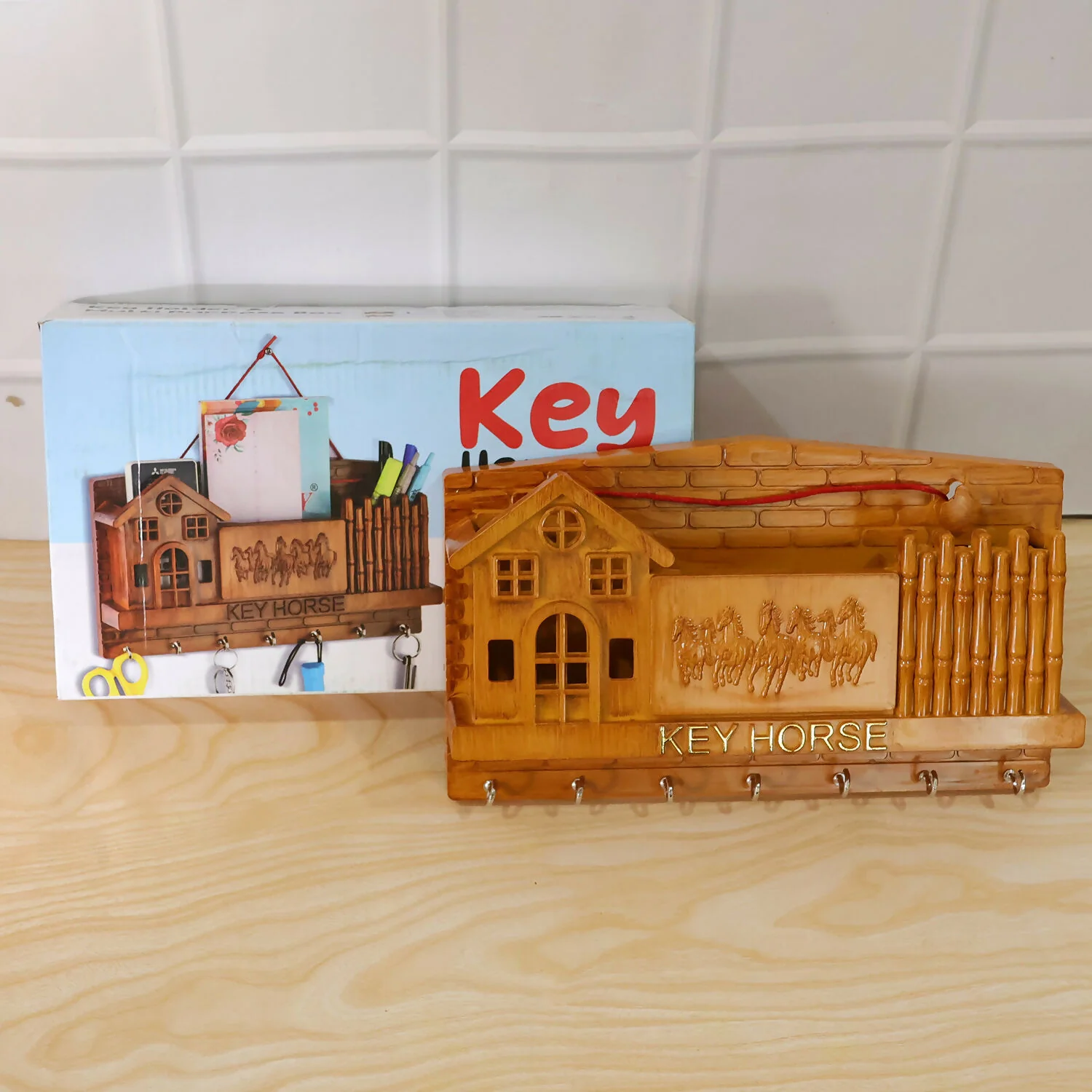 Key Horse Multi-Purpose Key Holder and Organizer with Pen and Card Holder - Image 6