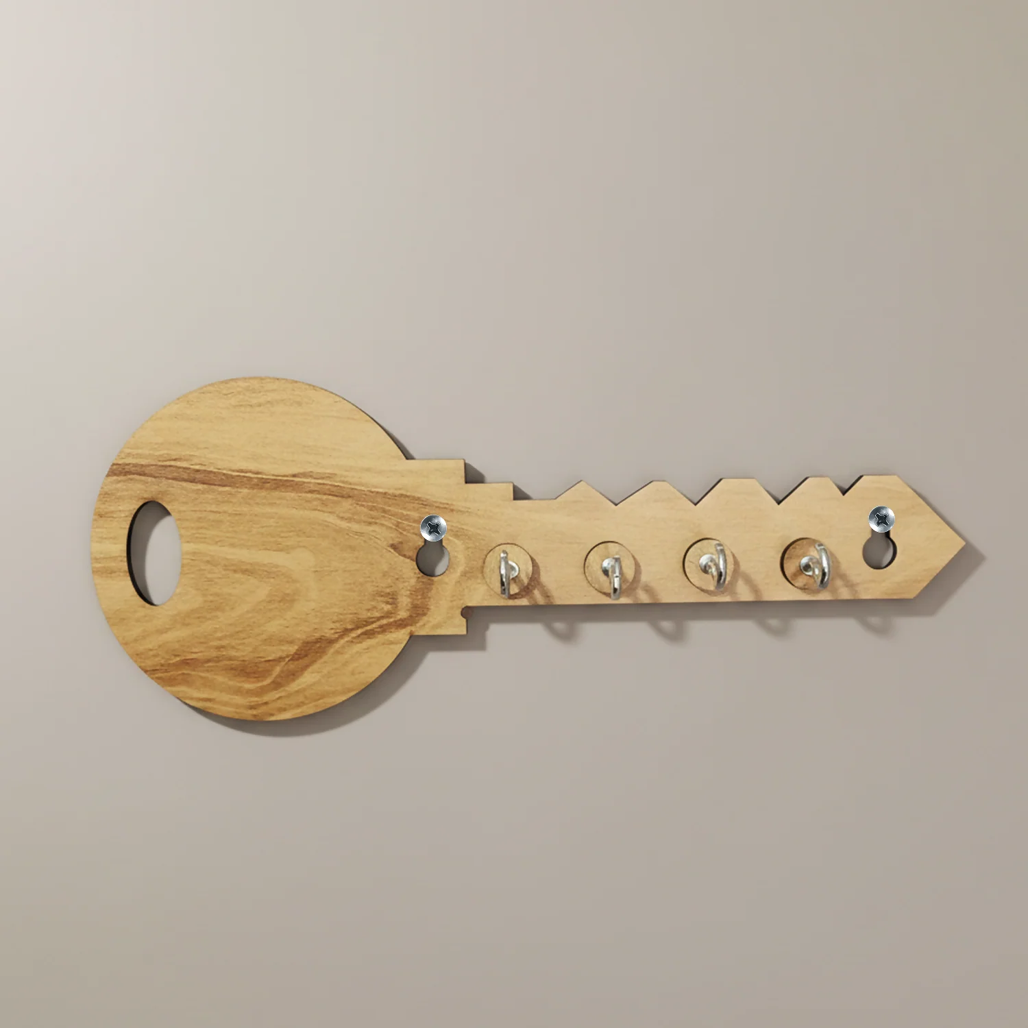 Key-Shaped Wooden Key Holder for Wall – Decorative MDF Wall Key Organizer | Modern Home Décor Key Stand - Image 3
