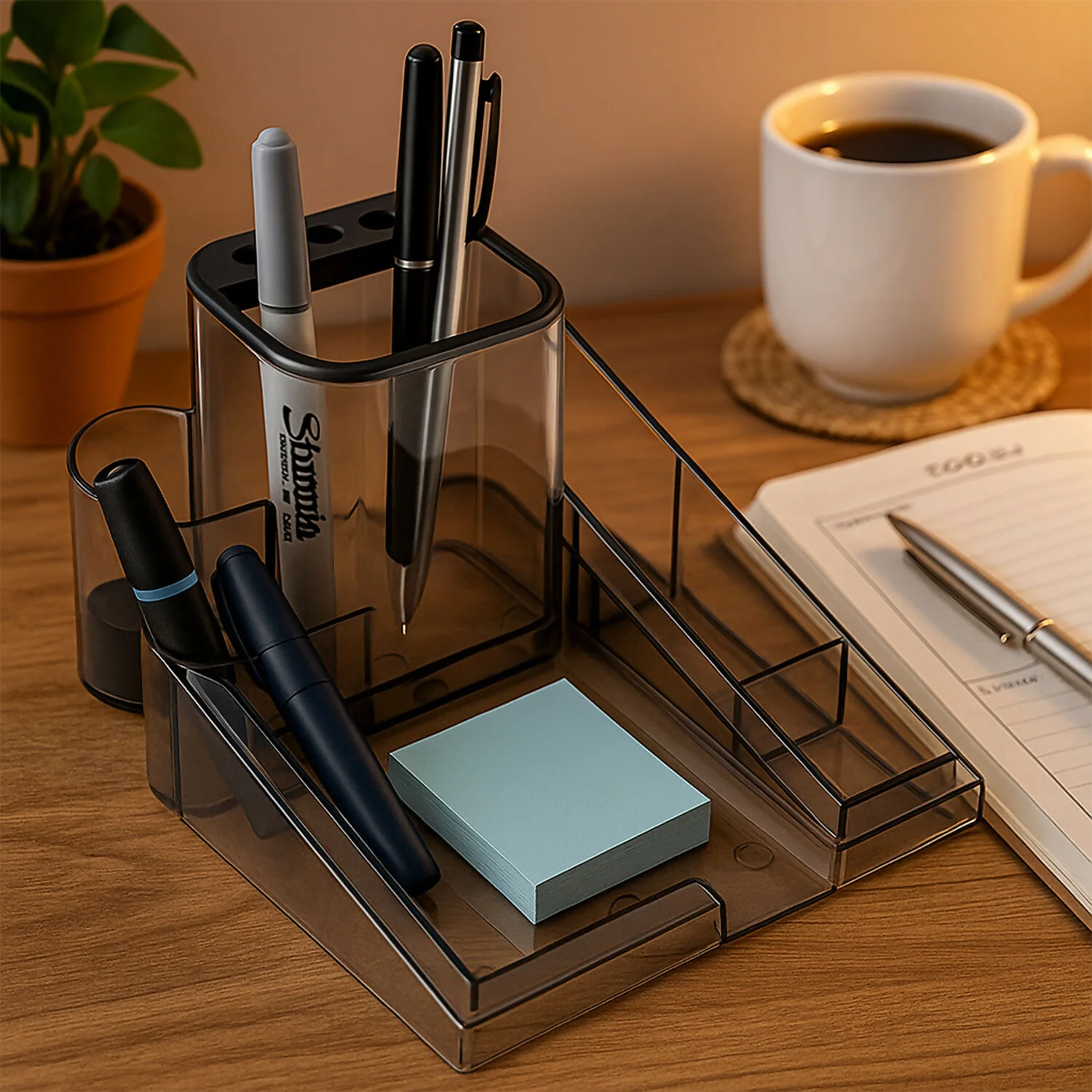 Khyati Classic Stationery Holder Stand – Multi-Compartment Desk Organizer - Image 3