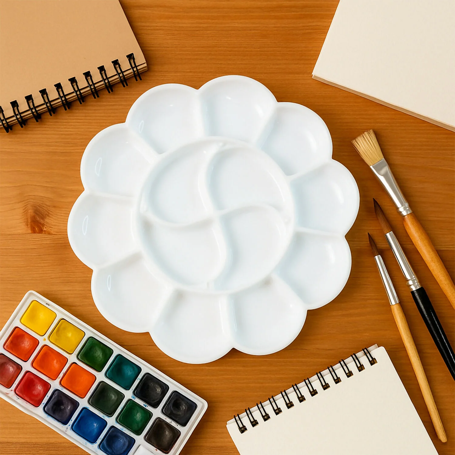 Khyati Colour Mixing Plate – Flower Shape Big Paint Palette for Artists and Students - Image 3