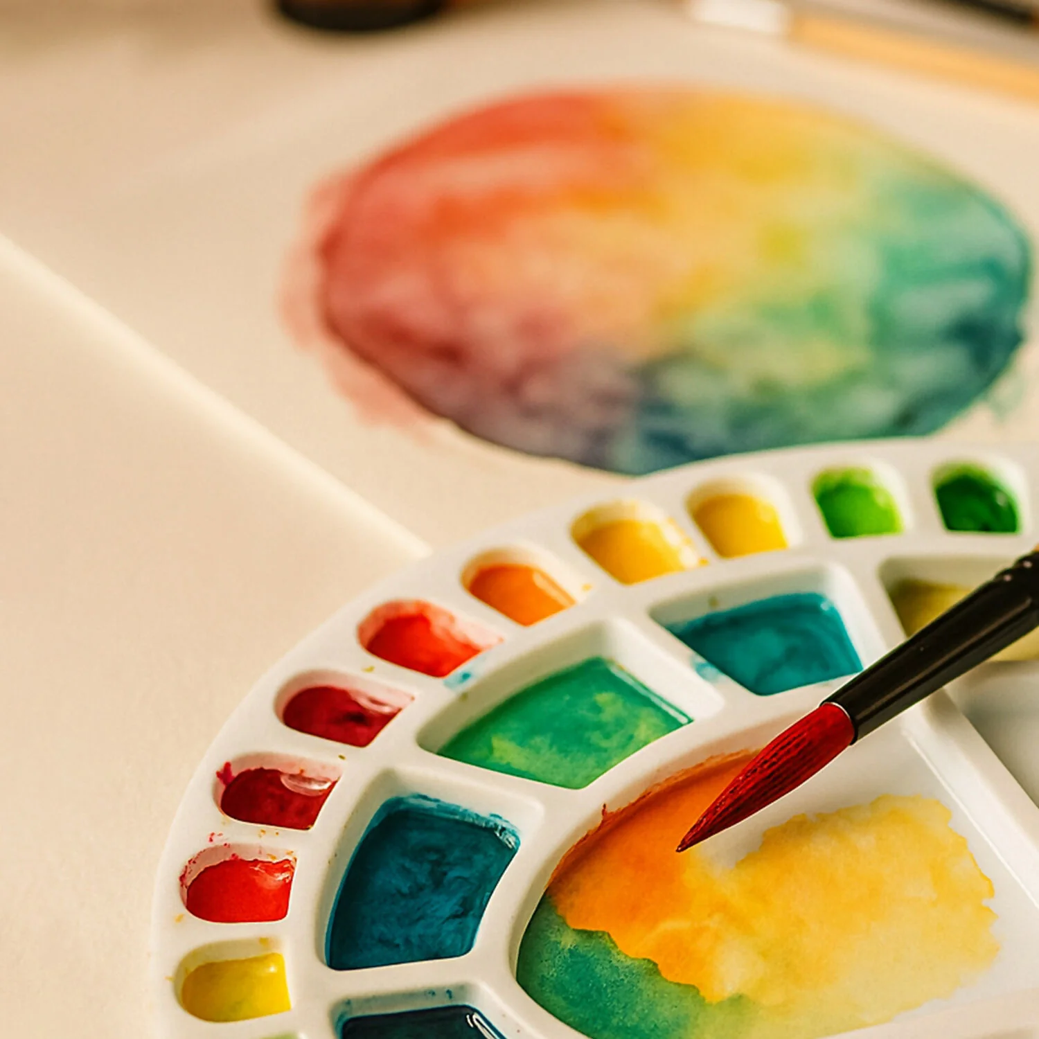 Khyati Colour Mixing Plate – Oval Large Paint Palette for Artists and Students - Image 3