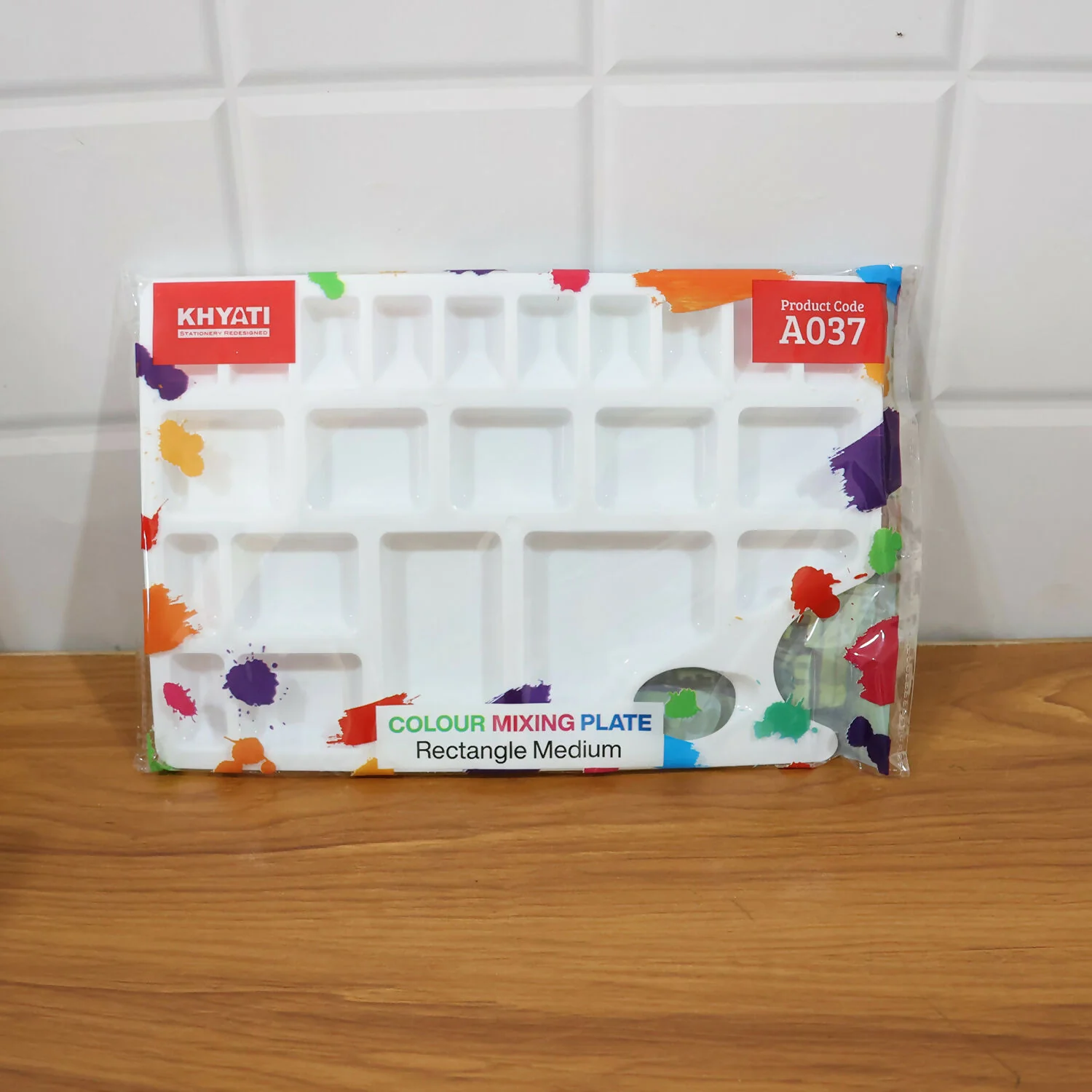 Khyati Colour Mixing Plate – Rectangle Artist Palette with Multiple Compartments - Image 6