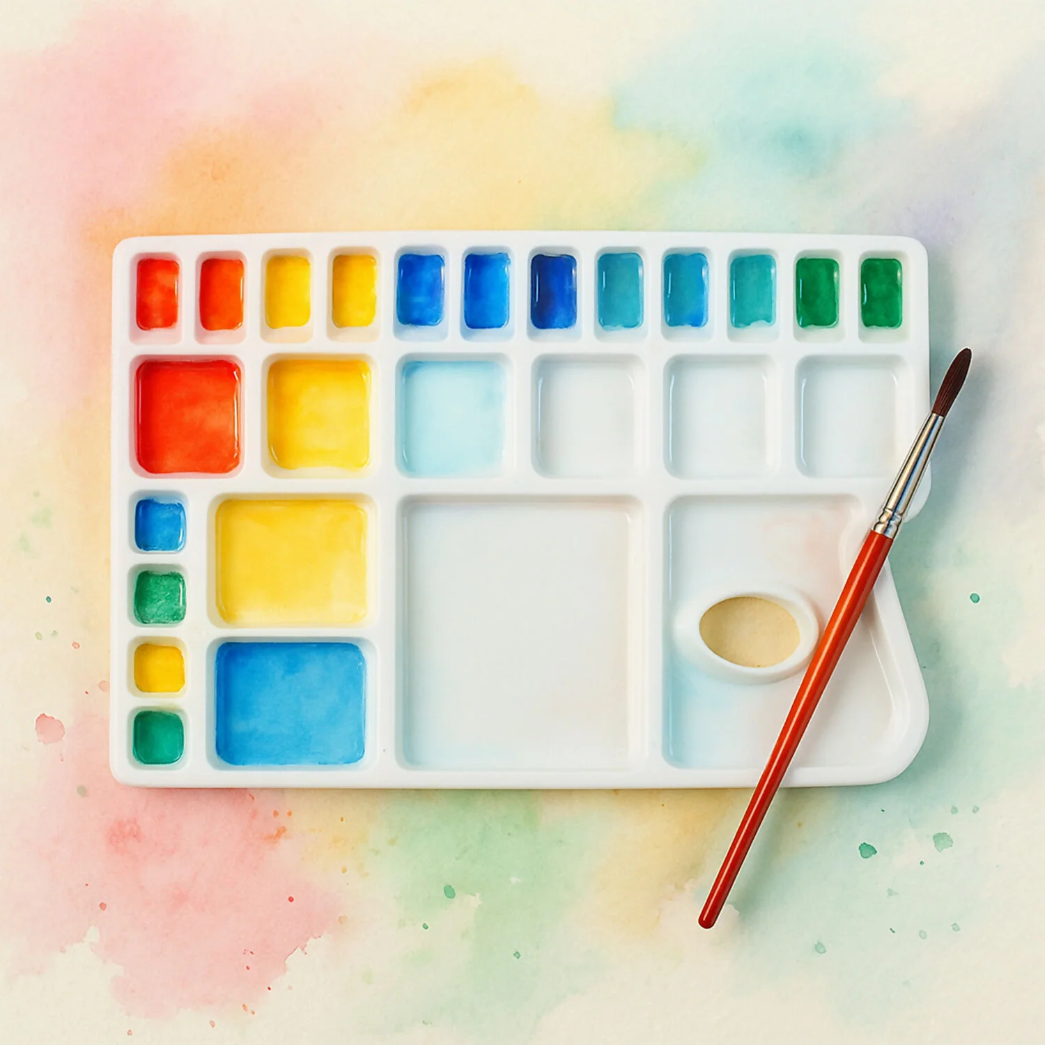 Khyati Colour Mixing Plate – Rectangle Big Artist Palette with Multiple Deep Wells - Image 3