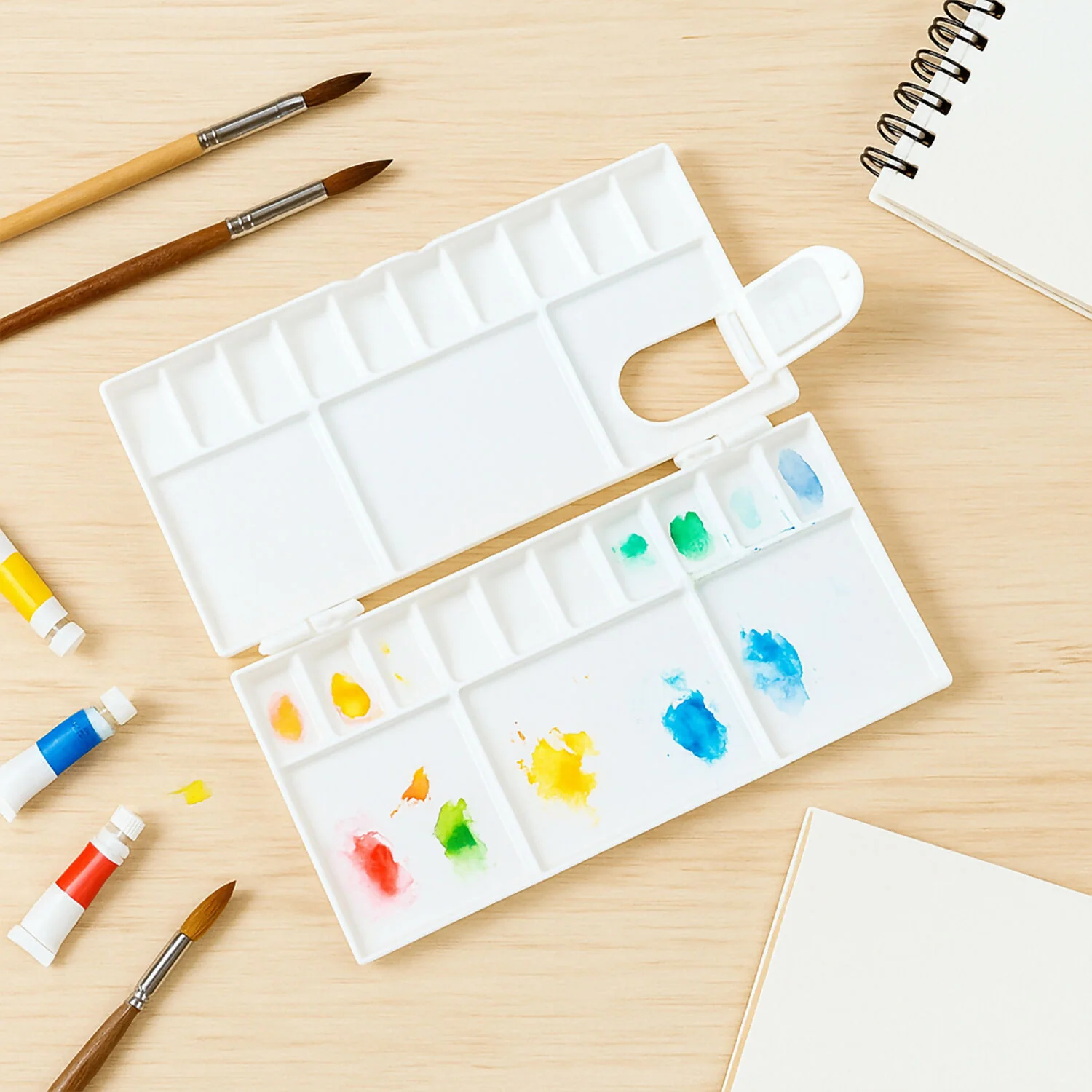 Khyati Colour Mixing Plate – Rectangle Box Small Folding Paint Palette with Lid - Image 3