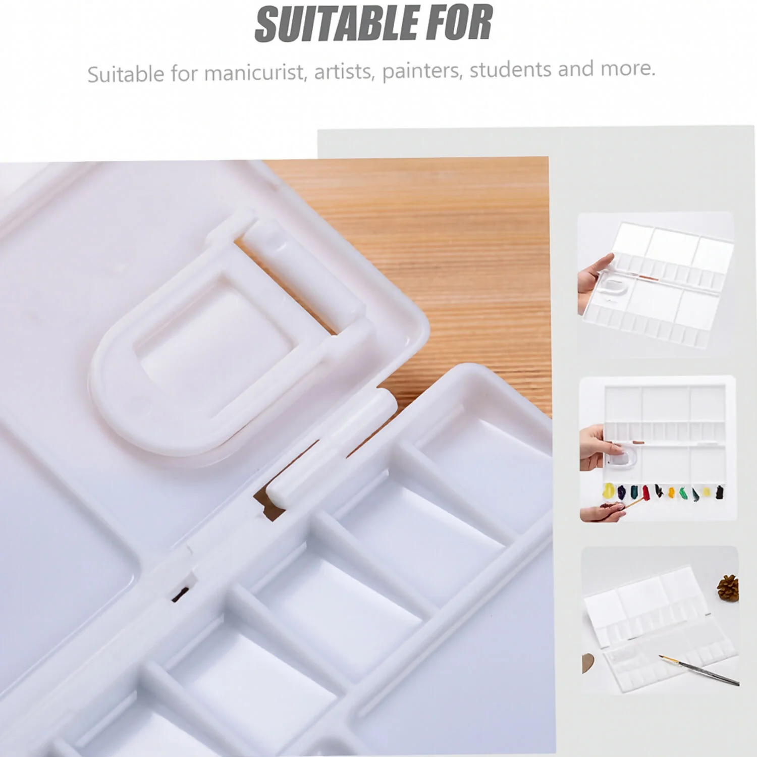 Khyati Colour Mixing Plate – Rectangle Box Small Folding Paint Palette with Lid - Image 6