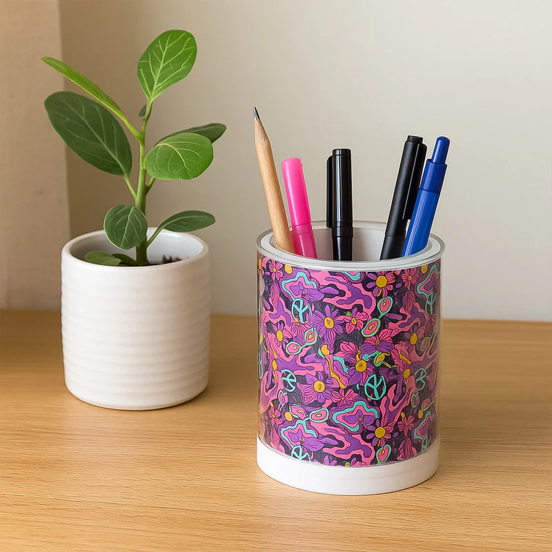 Khyati Crystal Round Pen Stand – Stylish Transparent Desk Organizer - Image 4