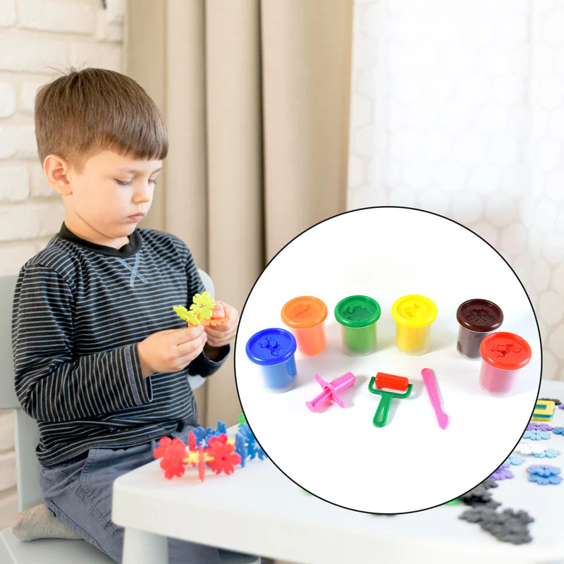 Khyati Frisky Dough Set – 6 Bright Colours with Roller & Cutter Tools - Image 4