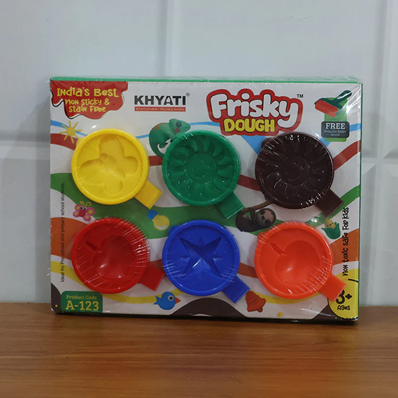 Khyati Frisky Dough Set – 6 Colour Modelling Clay with Roller & Cutter - Image 7