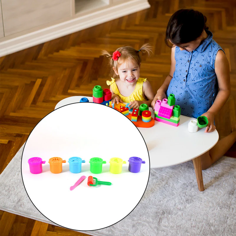 Khyati Frisky Dough Set – 6 Neon Colours with Roller & Cutter Tools - Image 4